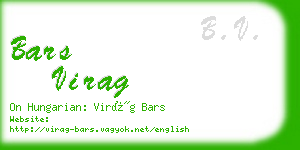 bars virag business card